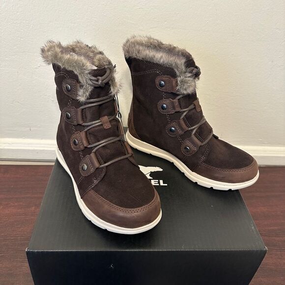Sorel joan leather waterproof boot with faux fur collar EVA footbed size 6,5 new - Picture 3 of 14